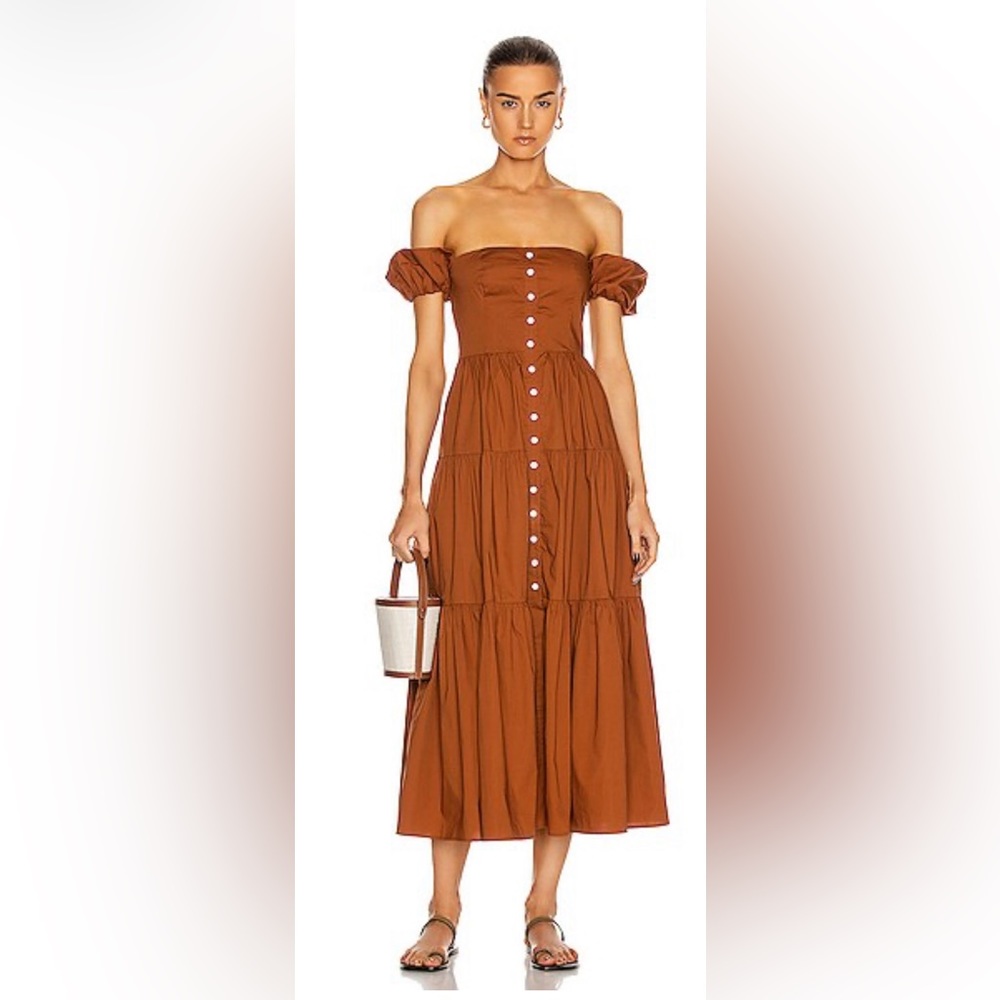 STAUD Brown Elio Dress